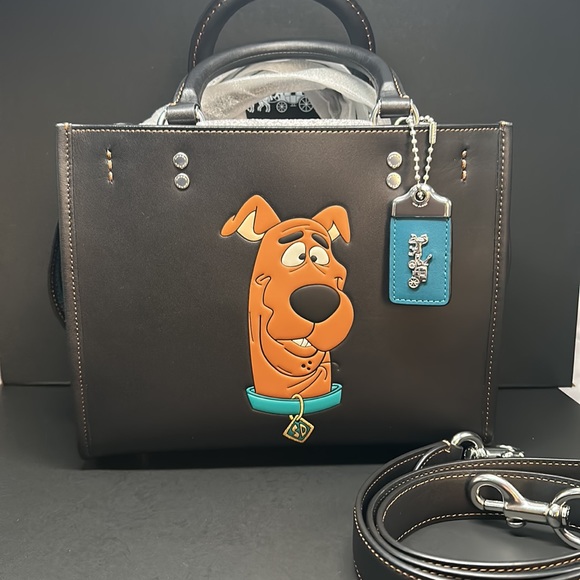 NWT Coach x Scooby Doo! Rogue 25 Black Leather Cartoon CG202 Crossbody Purse Bag - Picture 3 of 13
